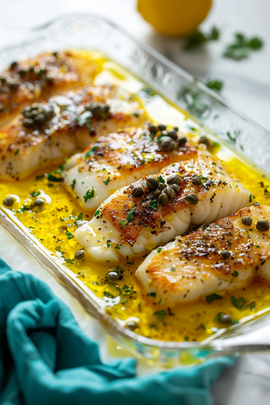 Keto Cod Piccata with Capers and Lemon Butter