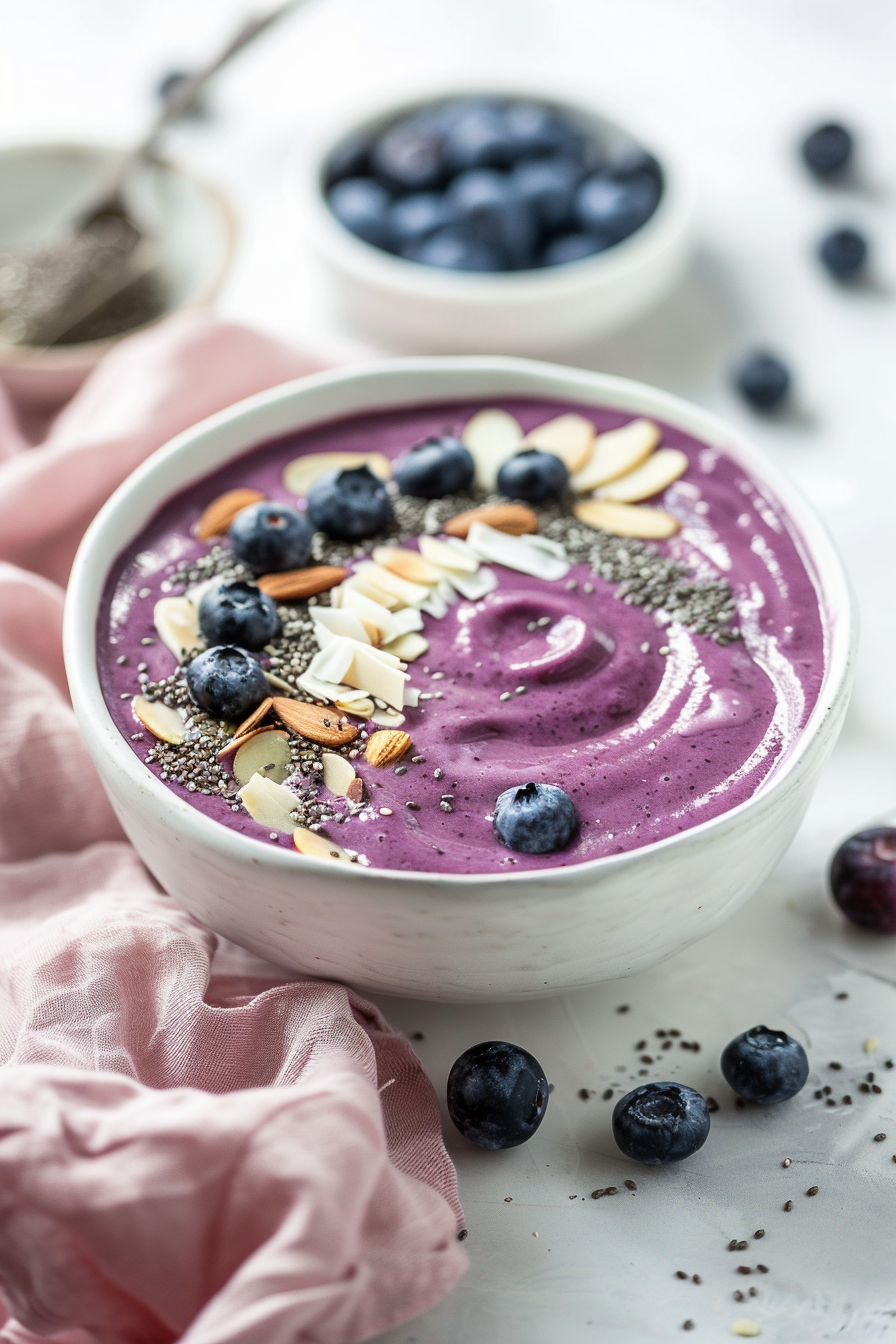 Keto Creamy Blueberry Smoothie Bowl