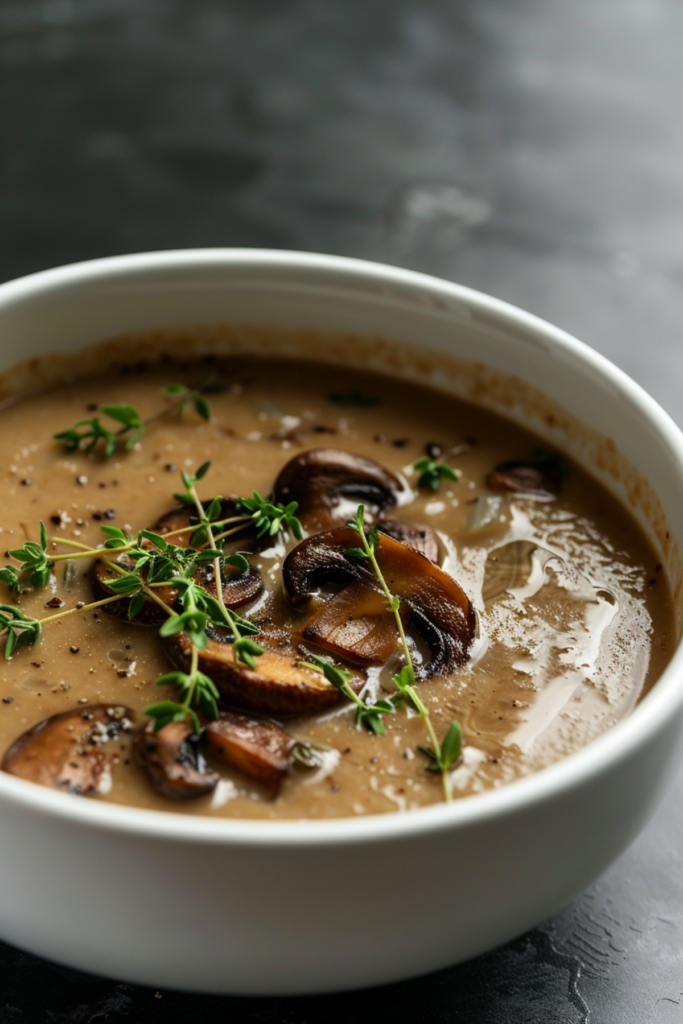 Keto Creamy Mushroom and Thyme Soup_001