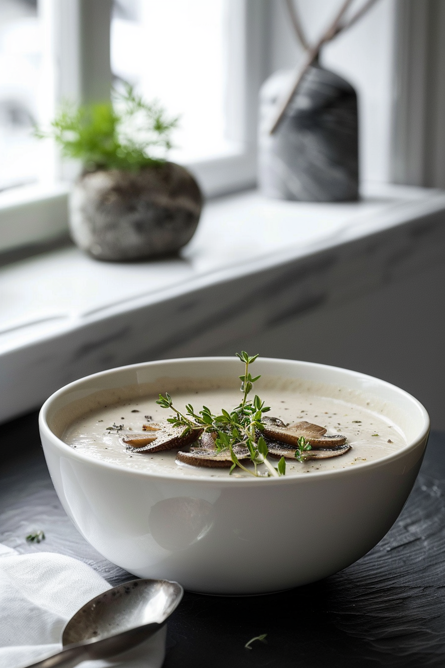 Keto Creamy Mushroom and Thyme Soup