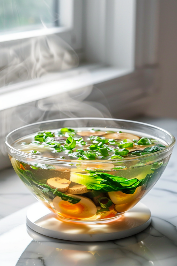 Keto Egg Drop Soup with Bok Choy and Mushrooms_001