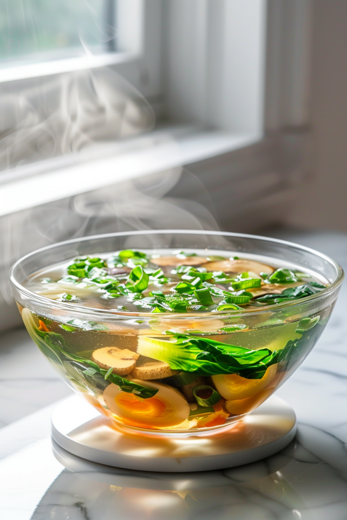 Keto Egg Drop Soup with Bok Choy and Mushrooms_001