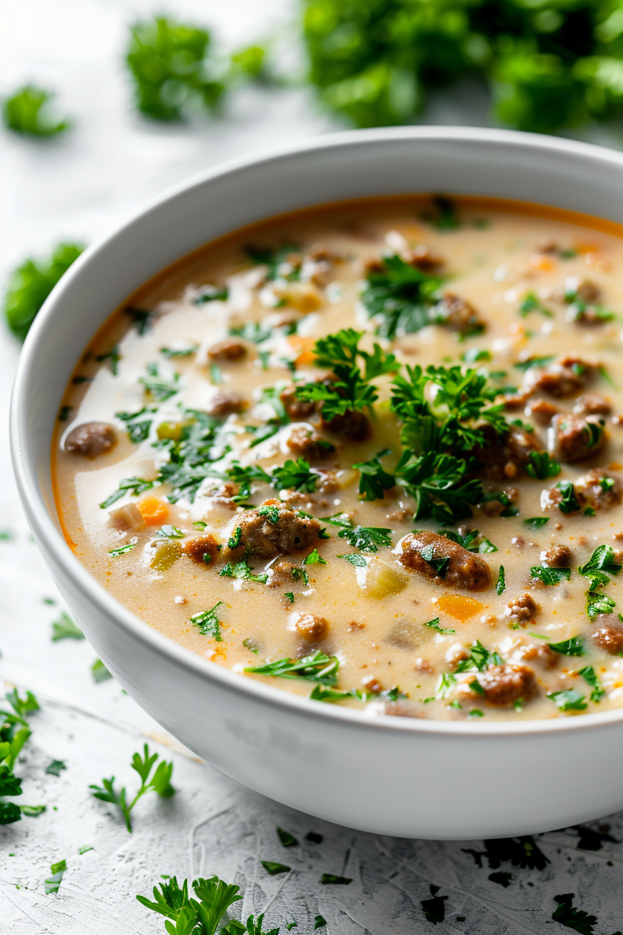 Keto Fennel and Sausage Soup Cooking