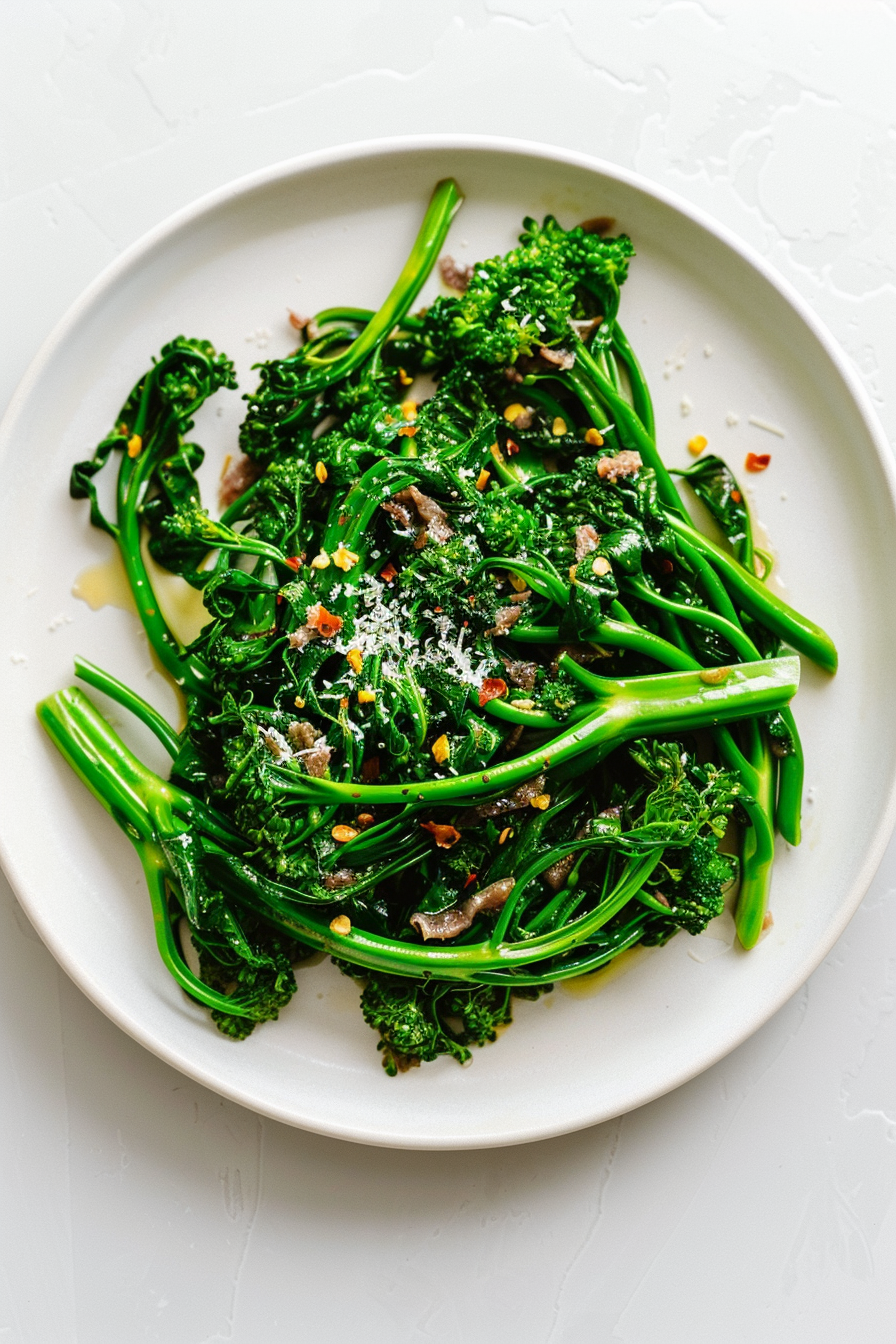 Keto Italian Anchovy and Broccoli Rabe Saute Cooking