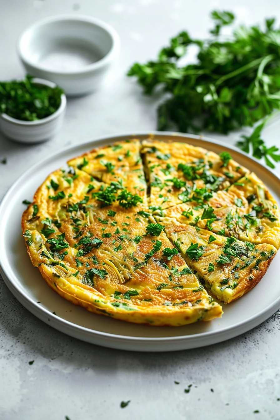 Keto Italian Artichoke Frittata Cooked