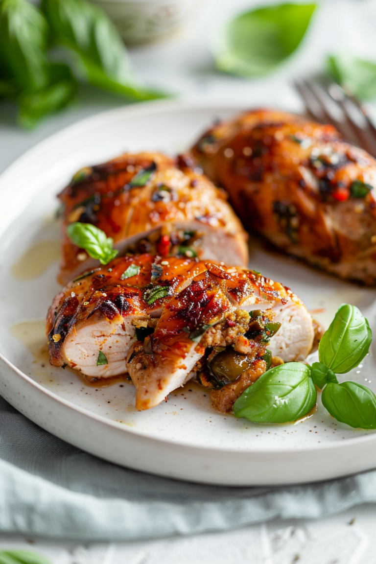 Keto Italian Sausage and Olive Tapenade Stuffed Chicken_001