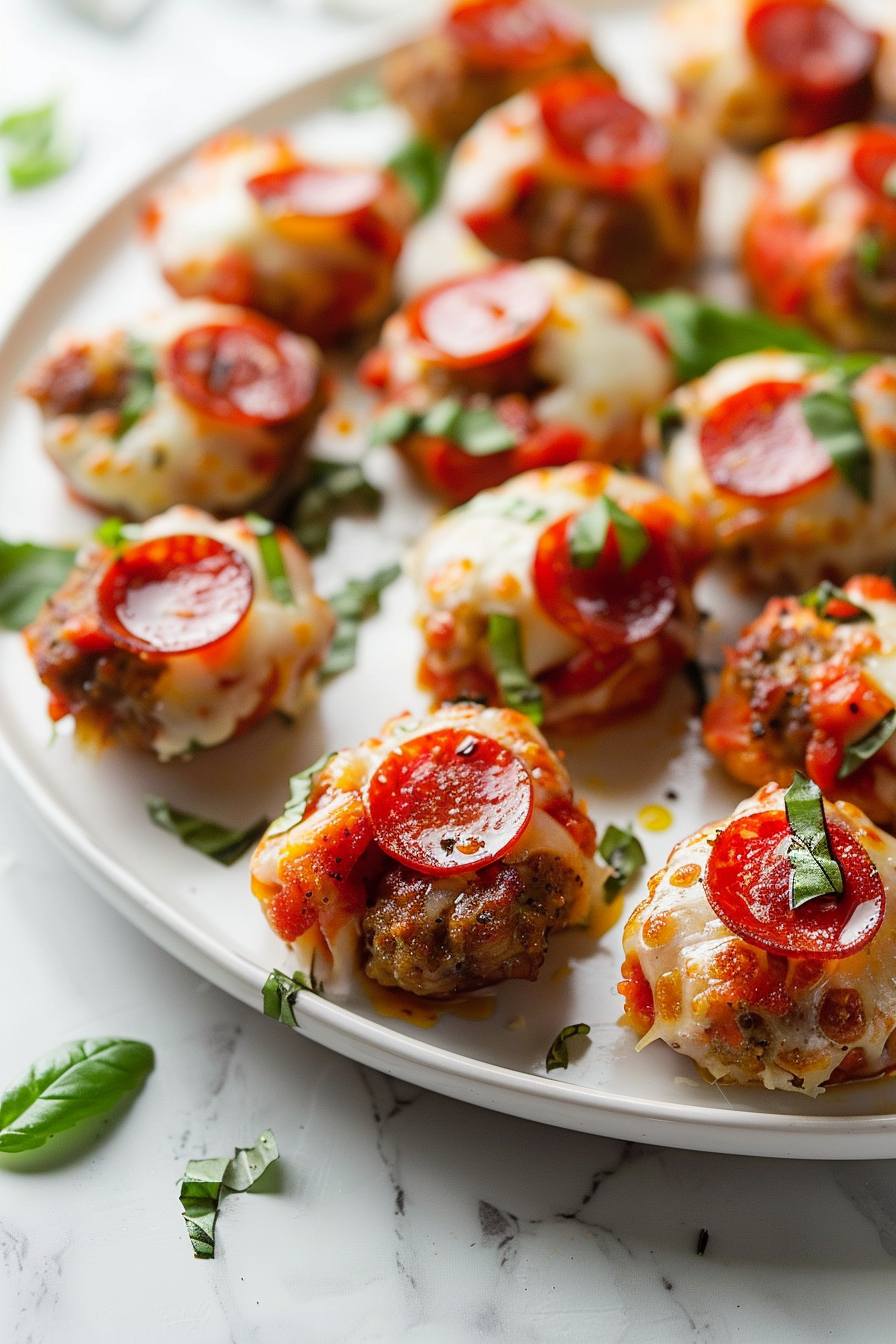 Keto Pizza Bites Ready to Serve