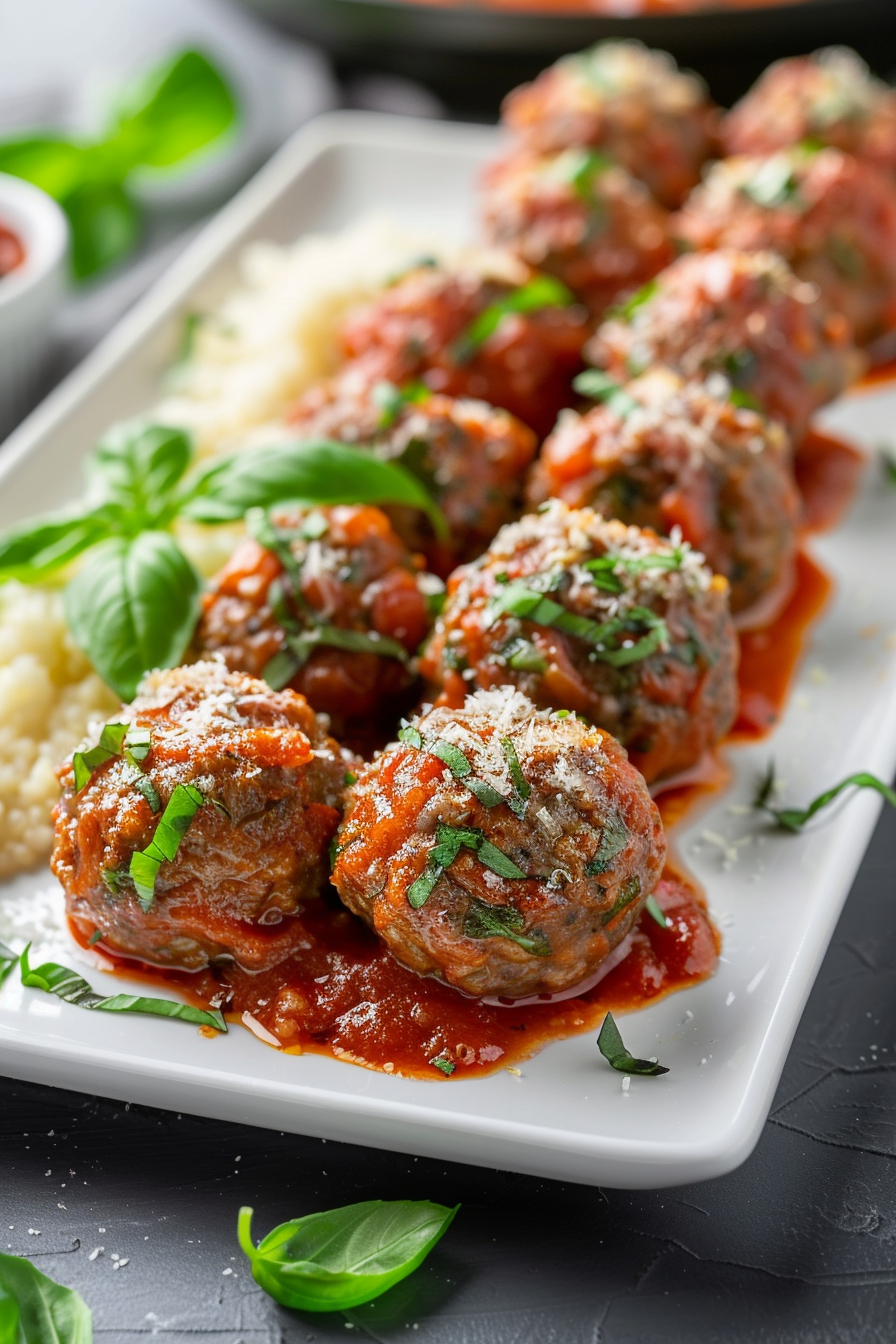 Keto Italian Sausage Meatballs in Marinara Sauce
