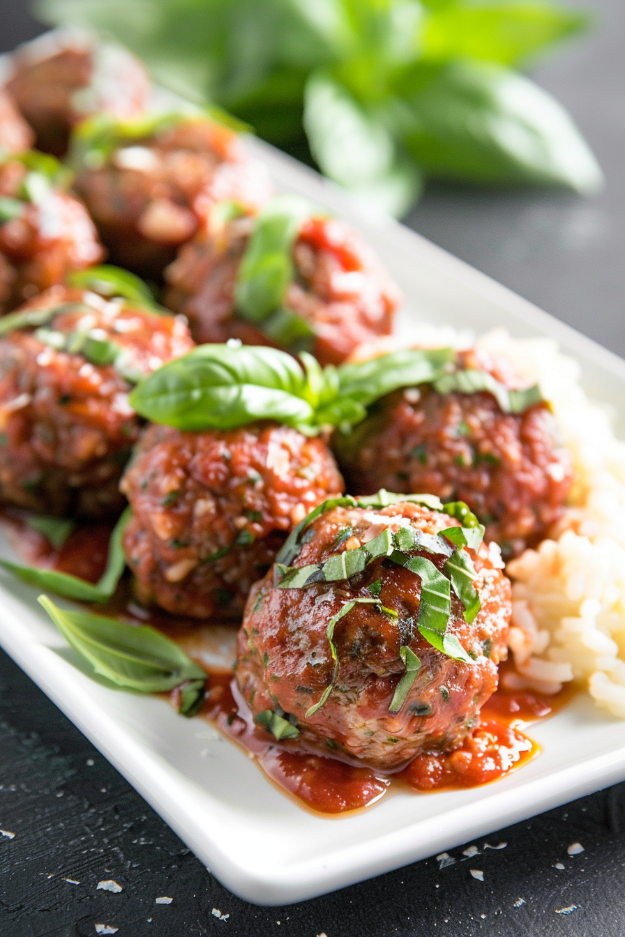 Keto Italian Sausage Meatballs with Marinara Sauce