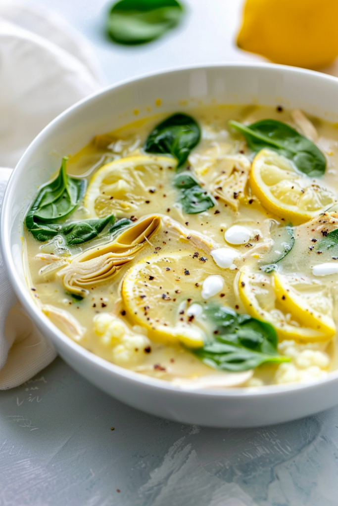 Keto Lemon Chicken and Artichoke Soup_001