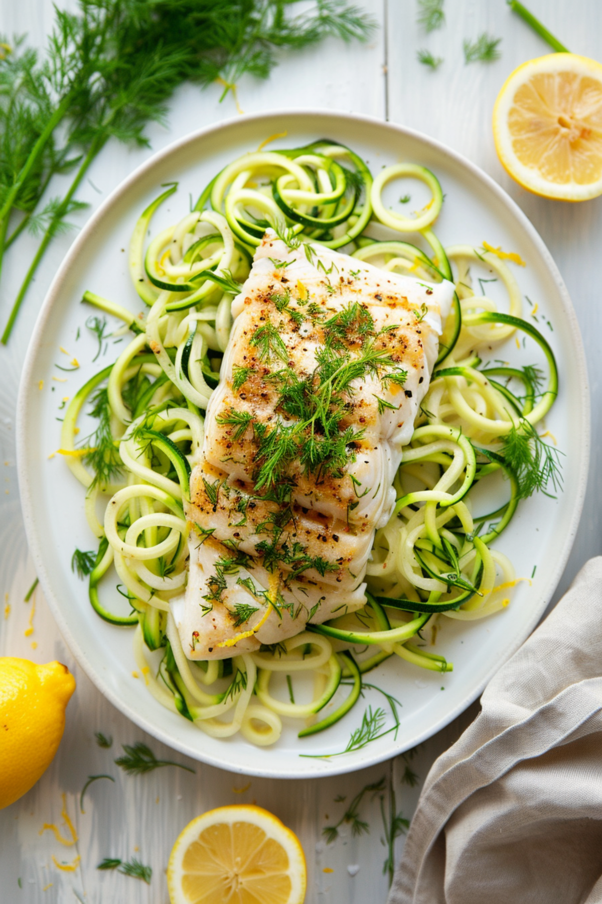 Keto Lemon Dill Cod with Zucchini Noodles_001