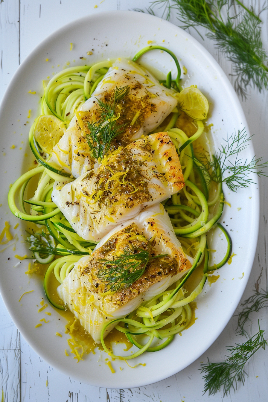 Keto Lemon Dill Cod Plating