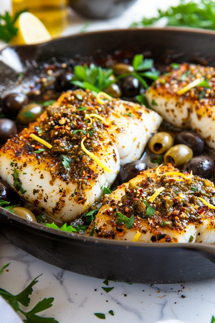 Keto Mediterranean Cod Ready to Serve