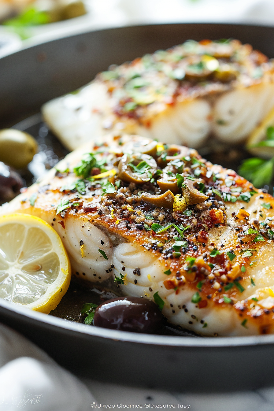 Keto Mediterranean Cod with Olive Tapenade