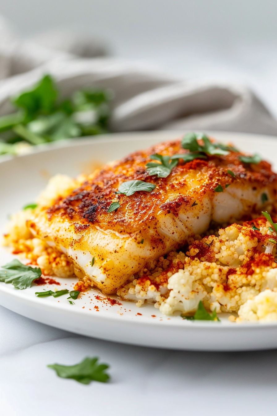 Preparing Keto Moroccan Spiced Cod