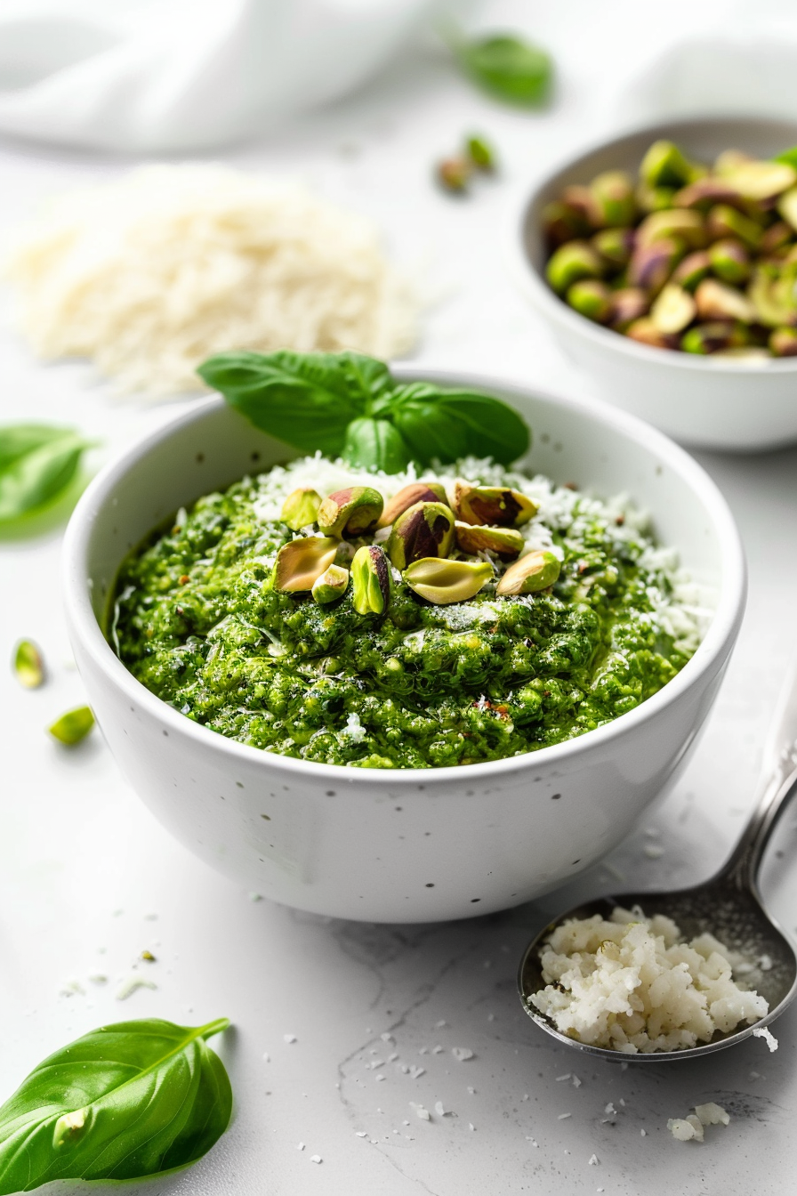 Ingredients for Keto Pistachio and Herb Pesto