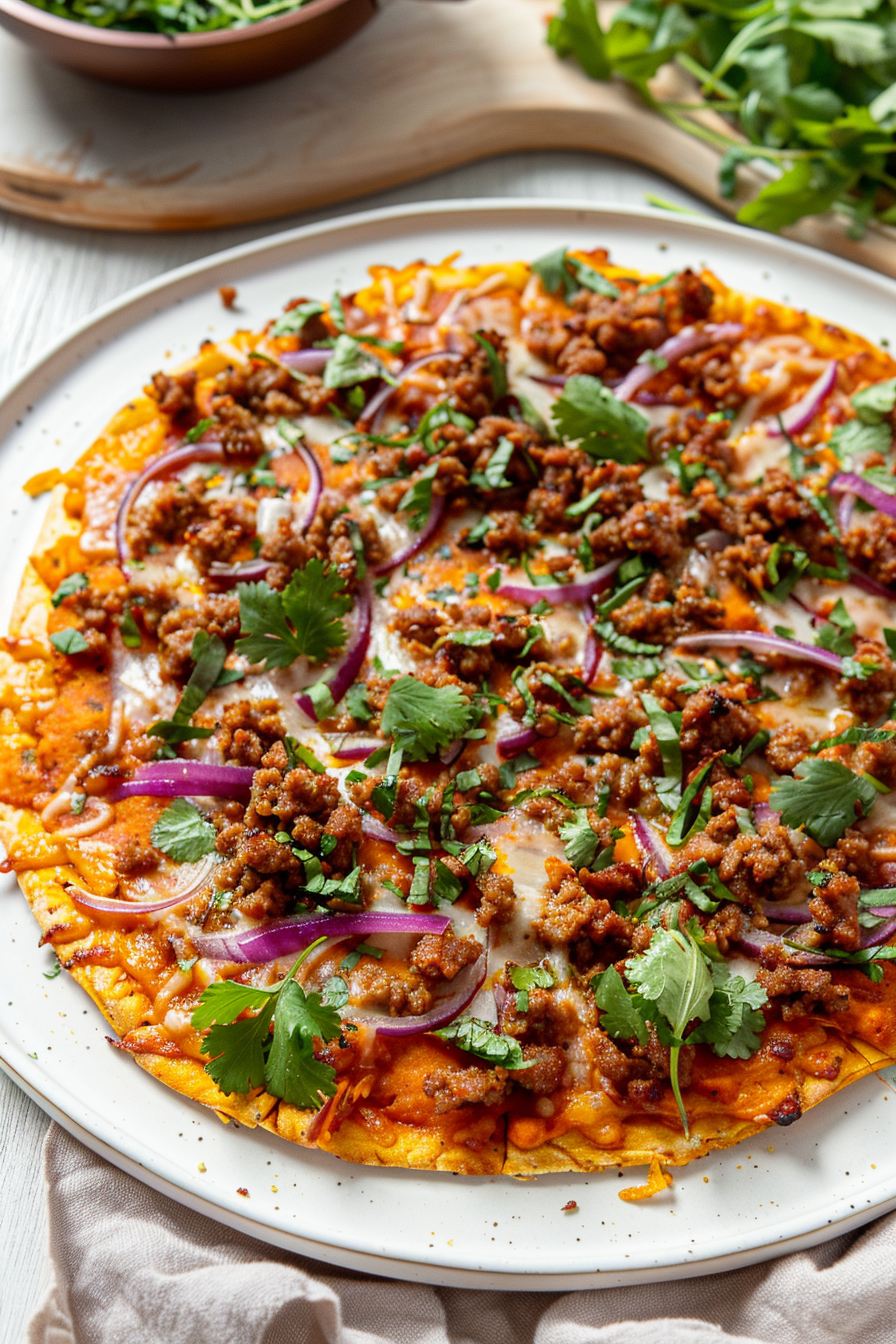 Keto Pumpkin and Chorizo Pizza Ready to Eat