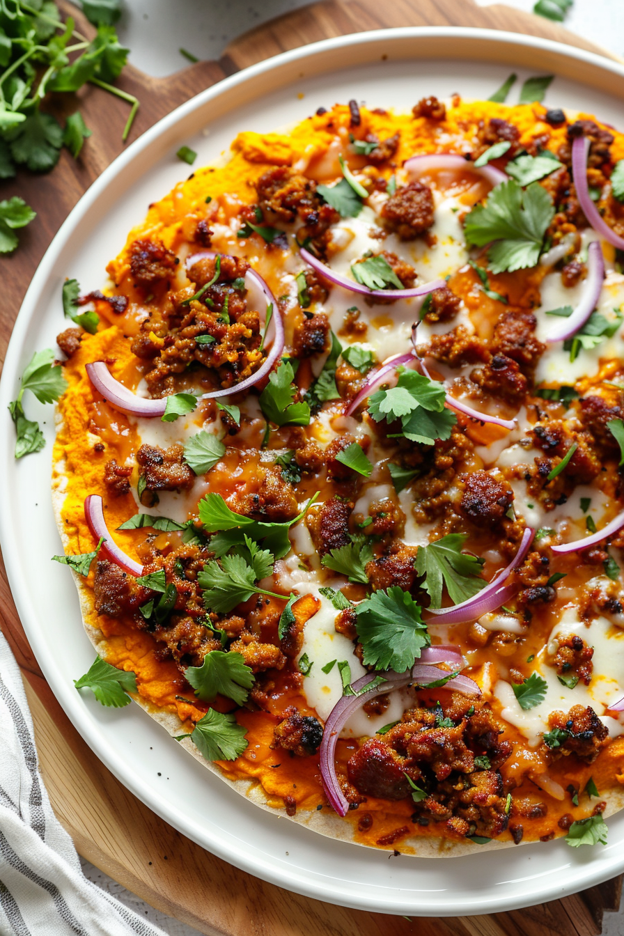 Keto Pumpkin and Chorizo Pizza