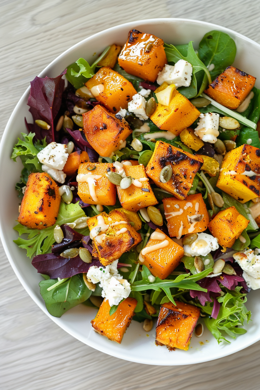 Ingredients for Keto Pumpkin and Goat Cheese Salad