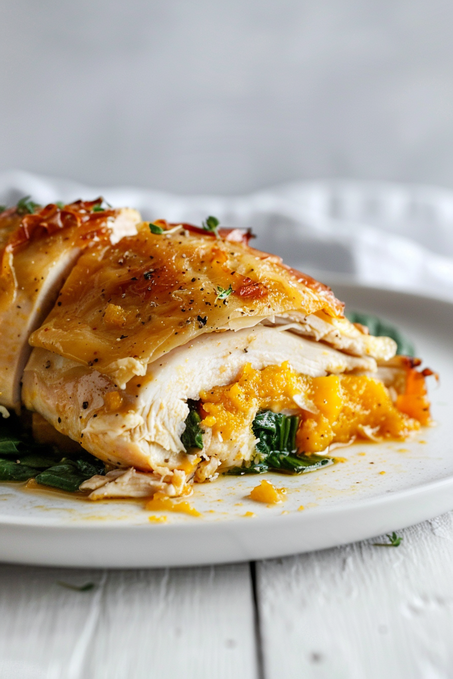 Keto Pumpkin and Spinach Stuffed Chicken Preparation