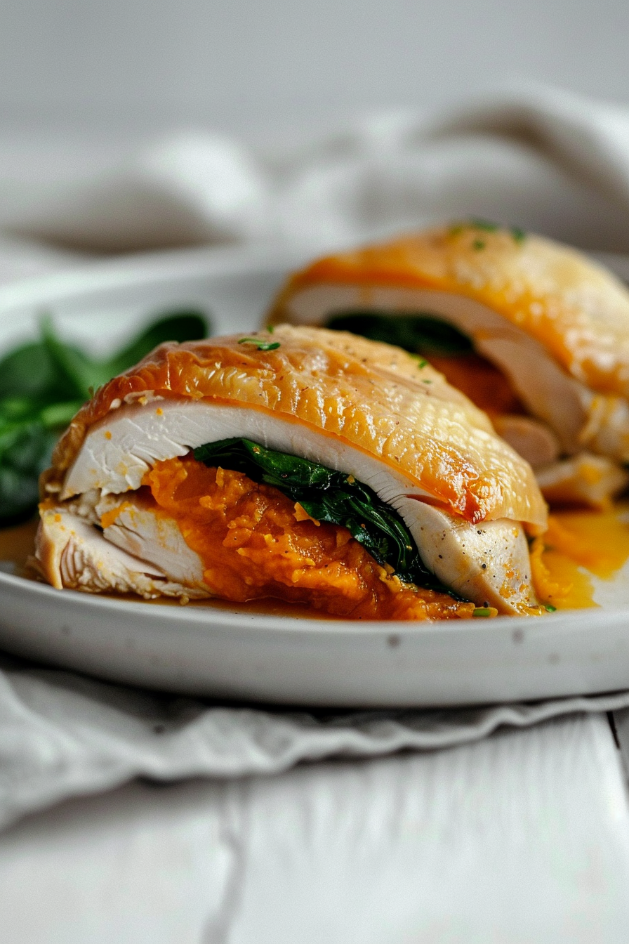 Keto Pumpkin and Spinach Stuffed Chicken