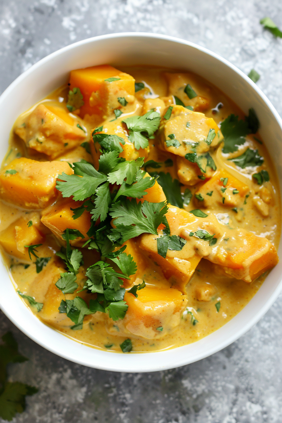 Simmering Keto Pumpkin Coconut Curry