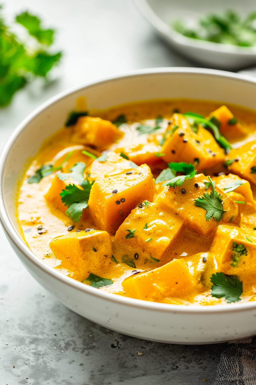 Preparing Keto Pumpkin Coconut Curry