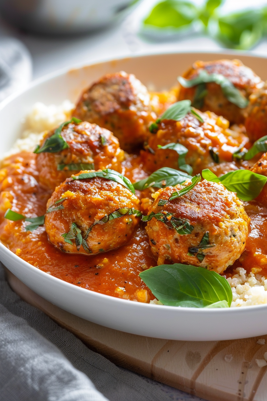 Keto Pumpkin Turkey Meatballs Ready to Serve