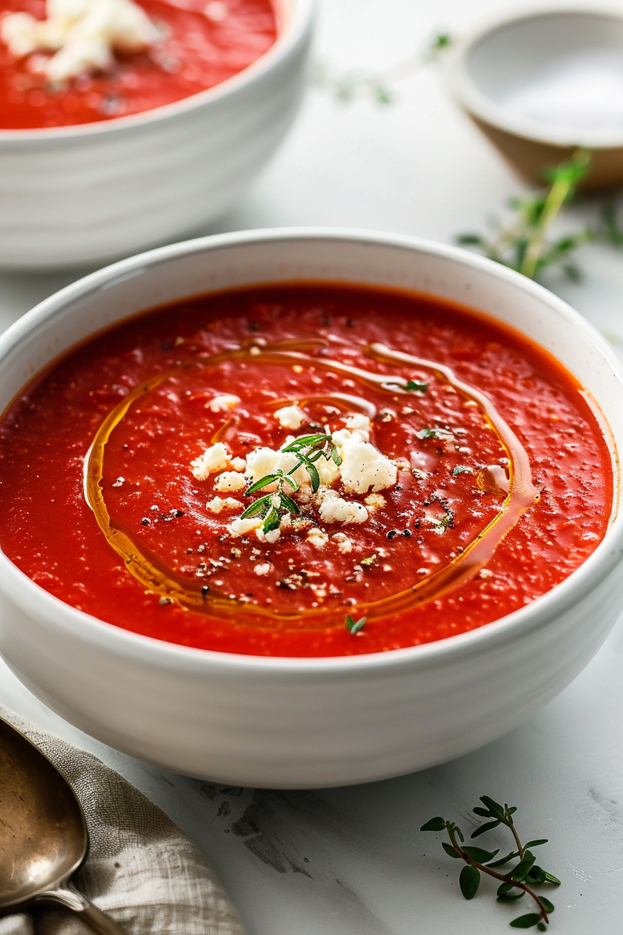 Keto Roasted Red Pepper and Goat Cheese Soup