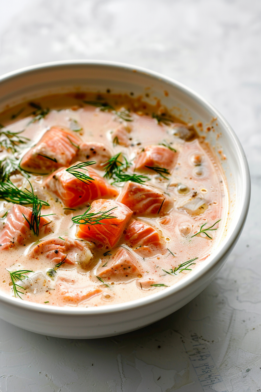 Keto Smoked Salmon Soup Preparation