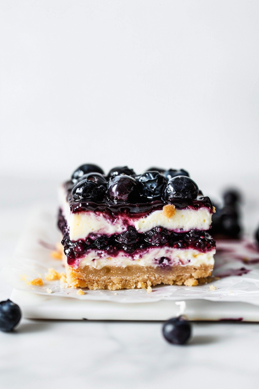 No-Bake Keto Blueberry Cheesecake Bars