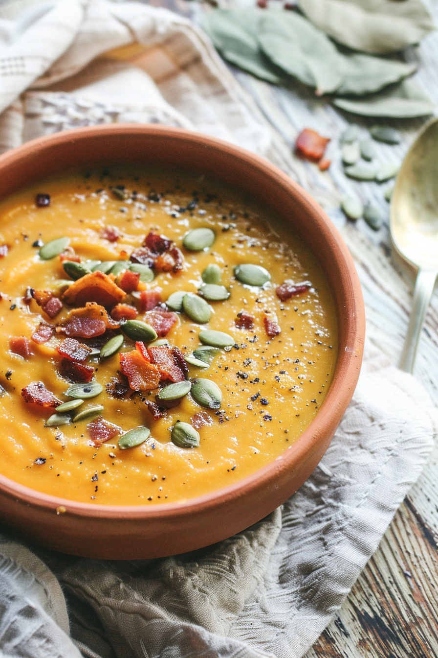 Ingredients for Savory Keto Pumpkin and Bacon Soup