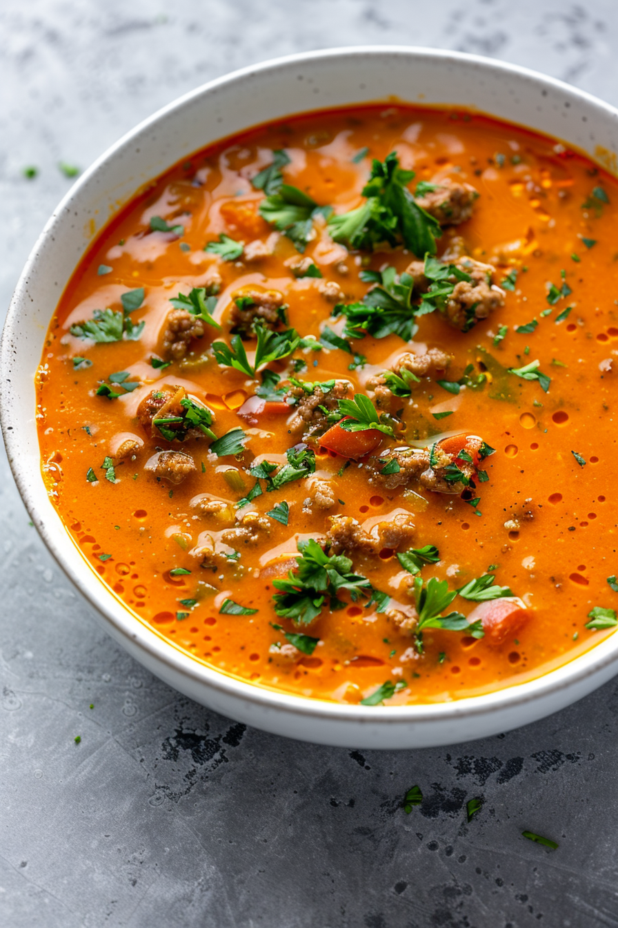 Spicy Keto Chorizo and Pumpkin Soup