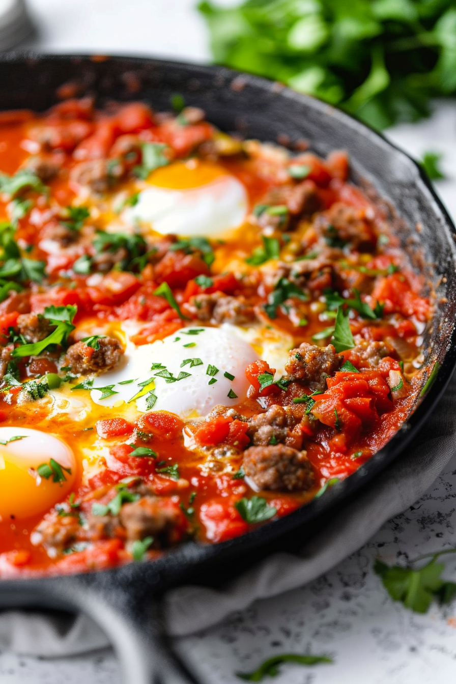 Cooking Spicy Keto Italian Sausage Shakshuka