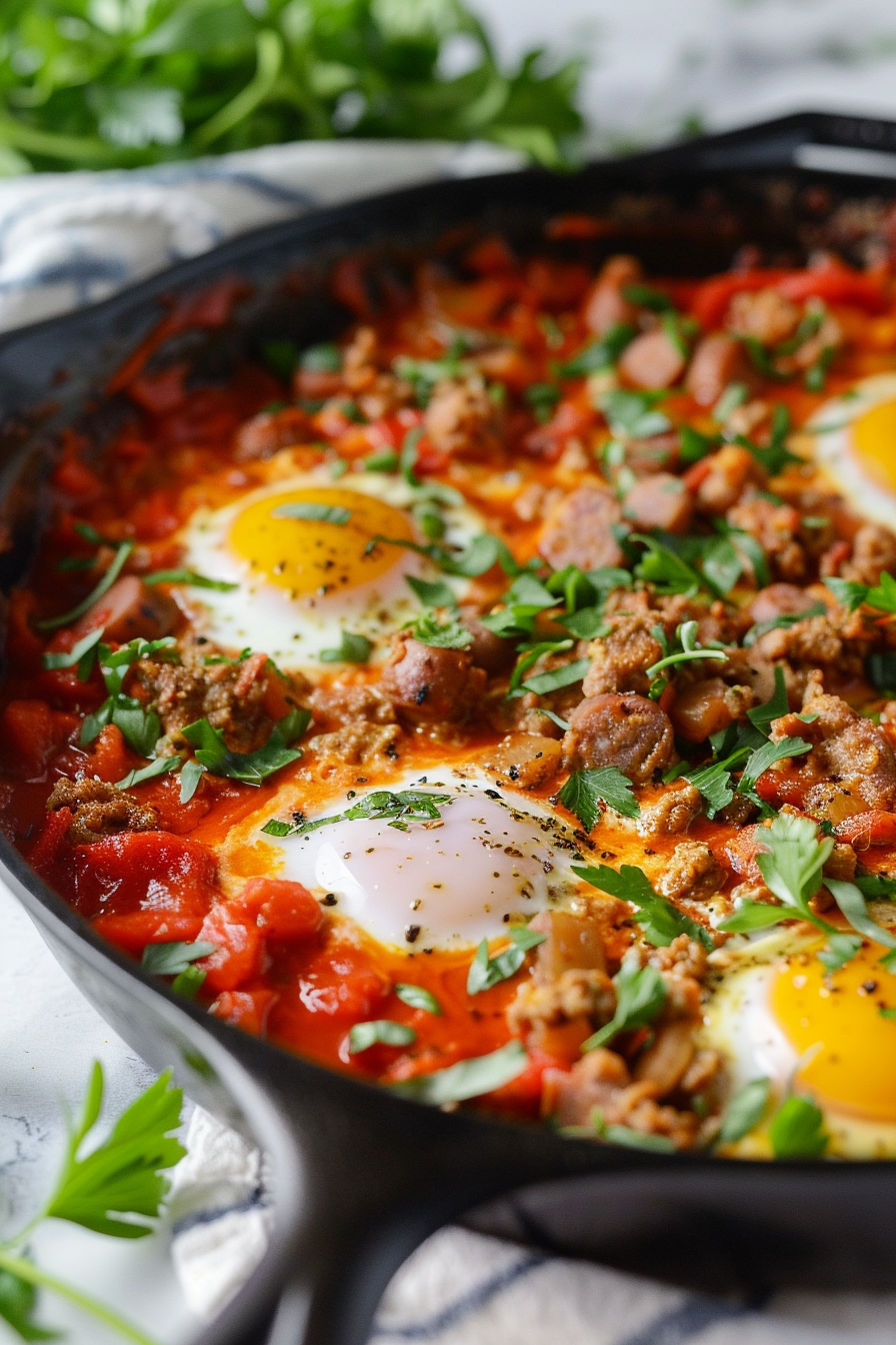 Spicy Keto Italian Sausage Shakshuka