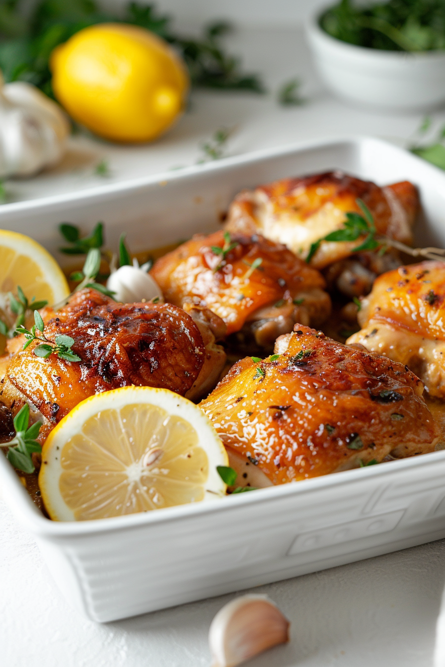 Keto Lemon Garlic Chicken Thighs Cooking