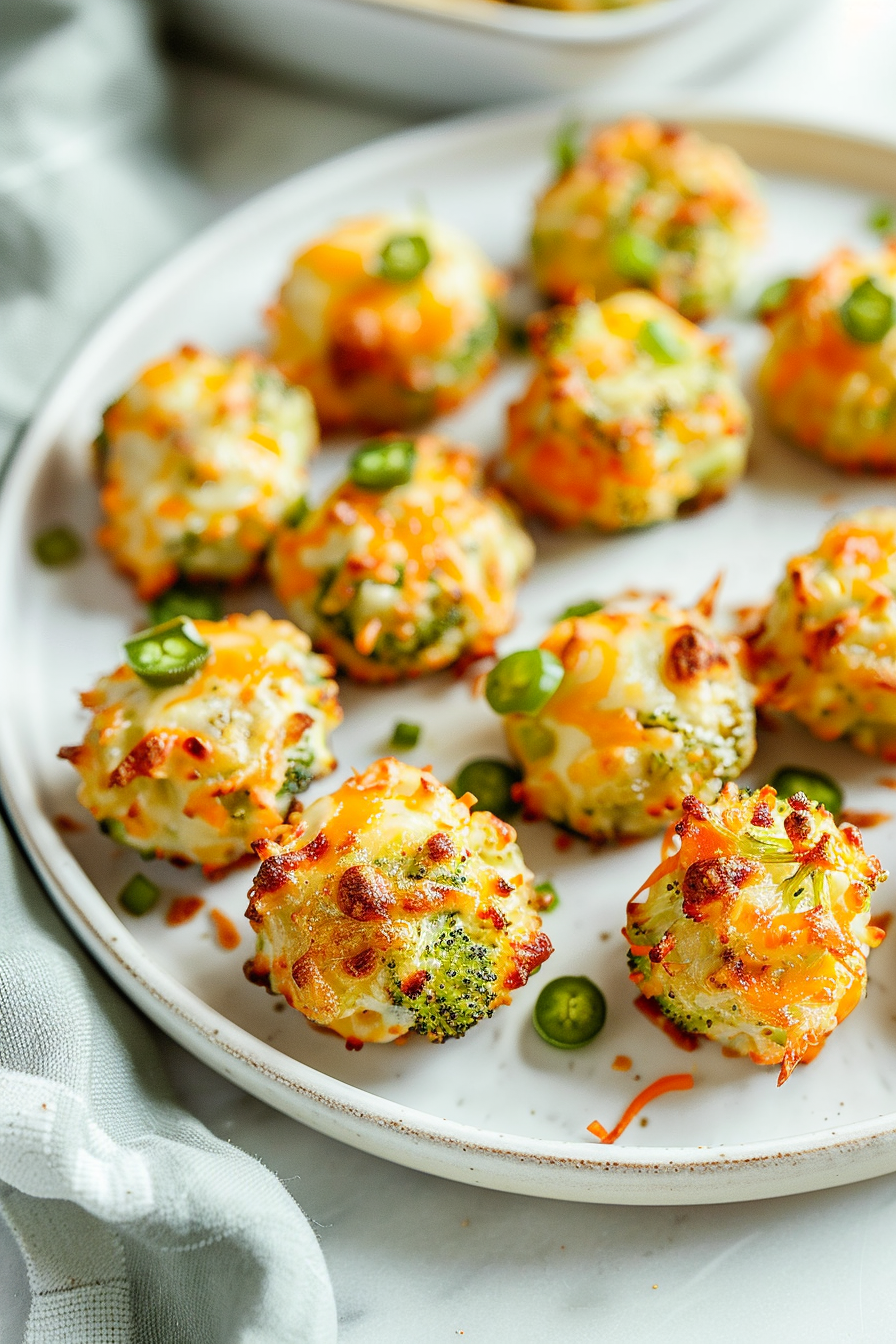 Preparing Cheesy Keto Broccoli Bites