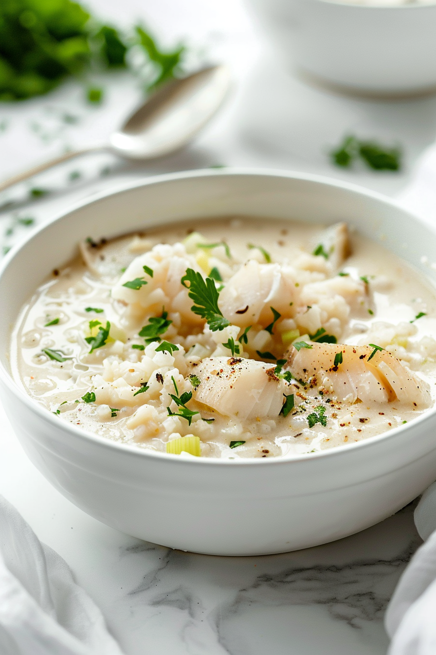 Creamy Keto Seabass Chowder Cooking