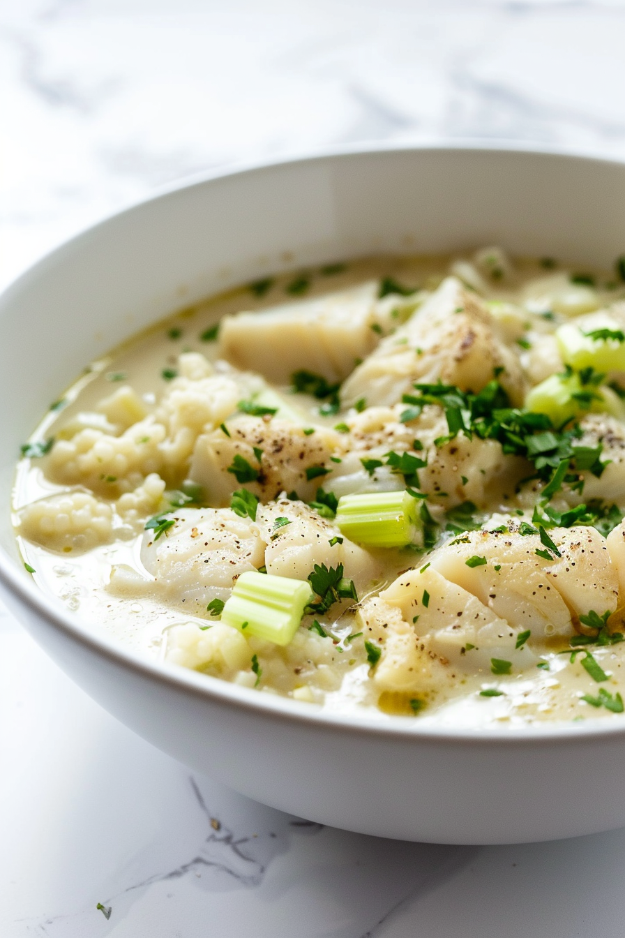 Creamy Keto Seabass Chowder