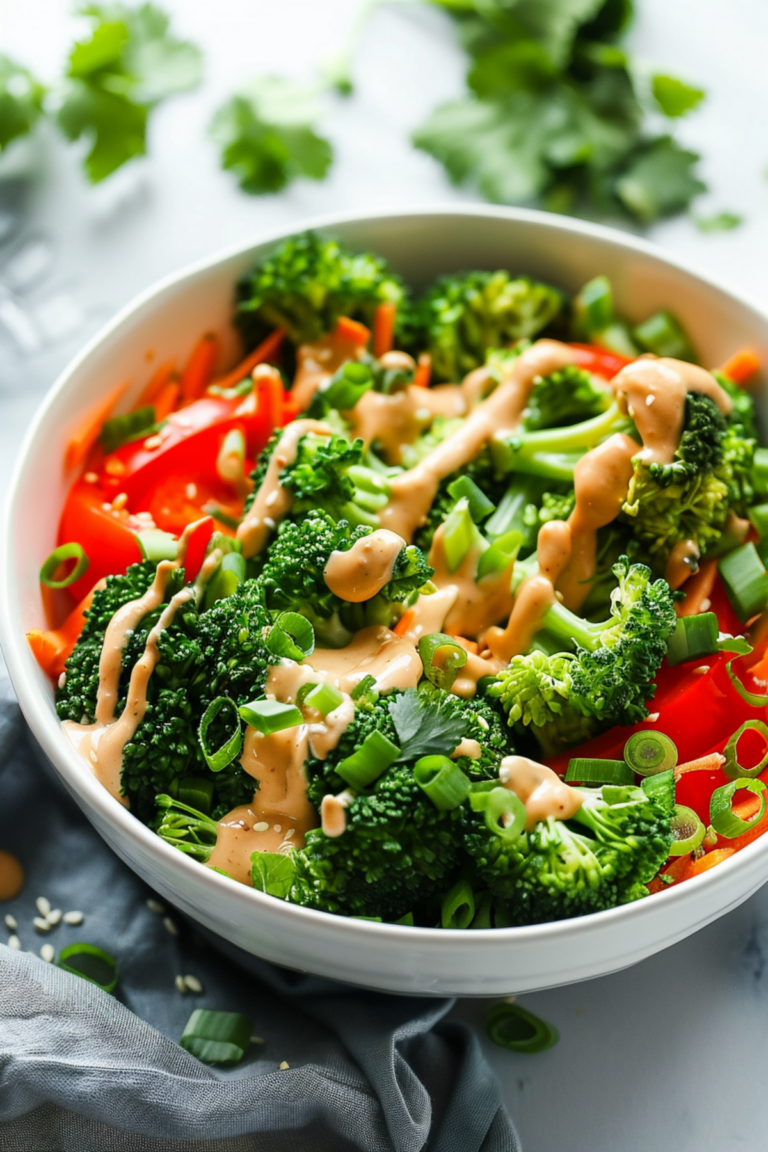 Keto Asian Broccoli Salad with Peanut Dressing_001