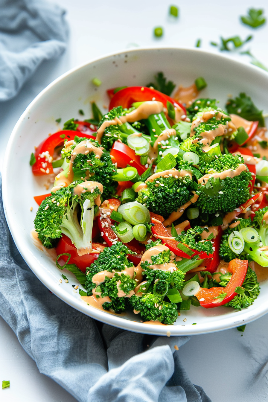 Keto Asian Broccoli Salad Ready to Serve