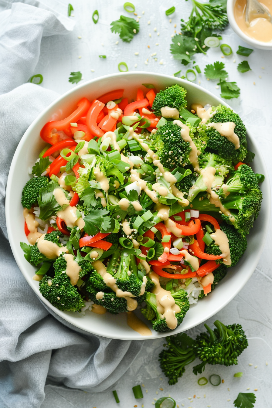 Fresh Ingredients for Keto Asian Broccoli Salad