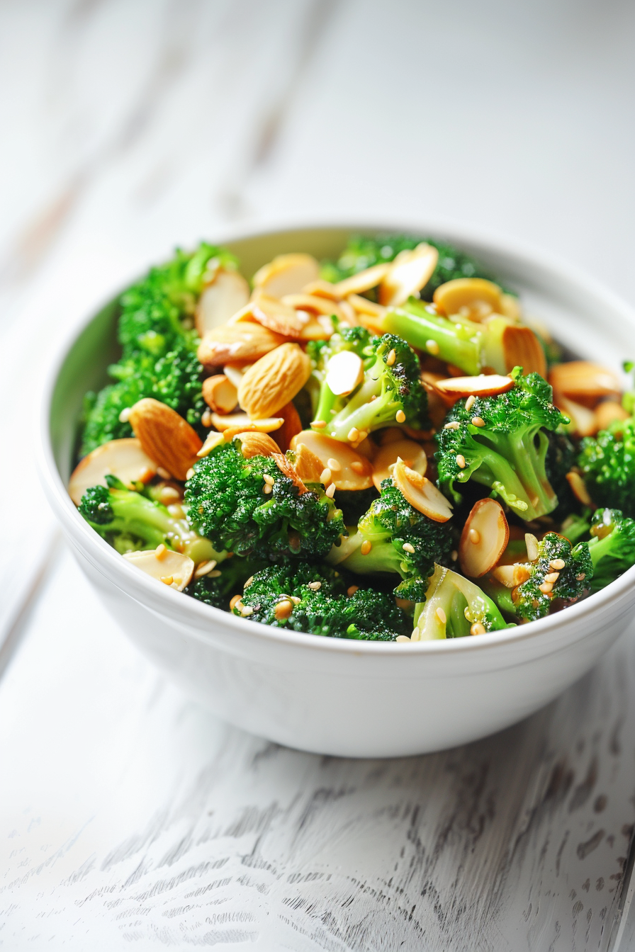 Keto Broccoli and Almond Stir-Fry Cooking