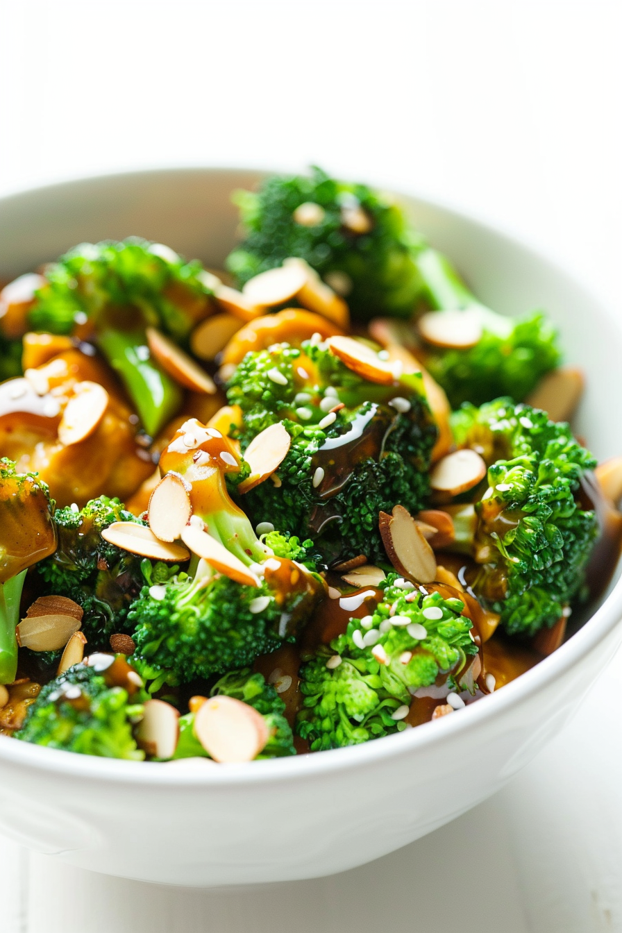 Ingredients for Keto Broccoli and Almond Stir-Fry