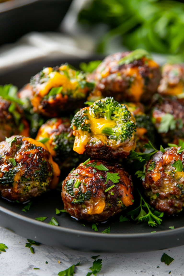Keto Broccoli and Cheddar Stuffed Meatballs_001