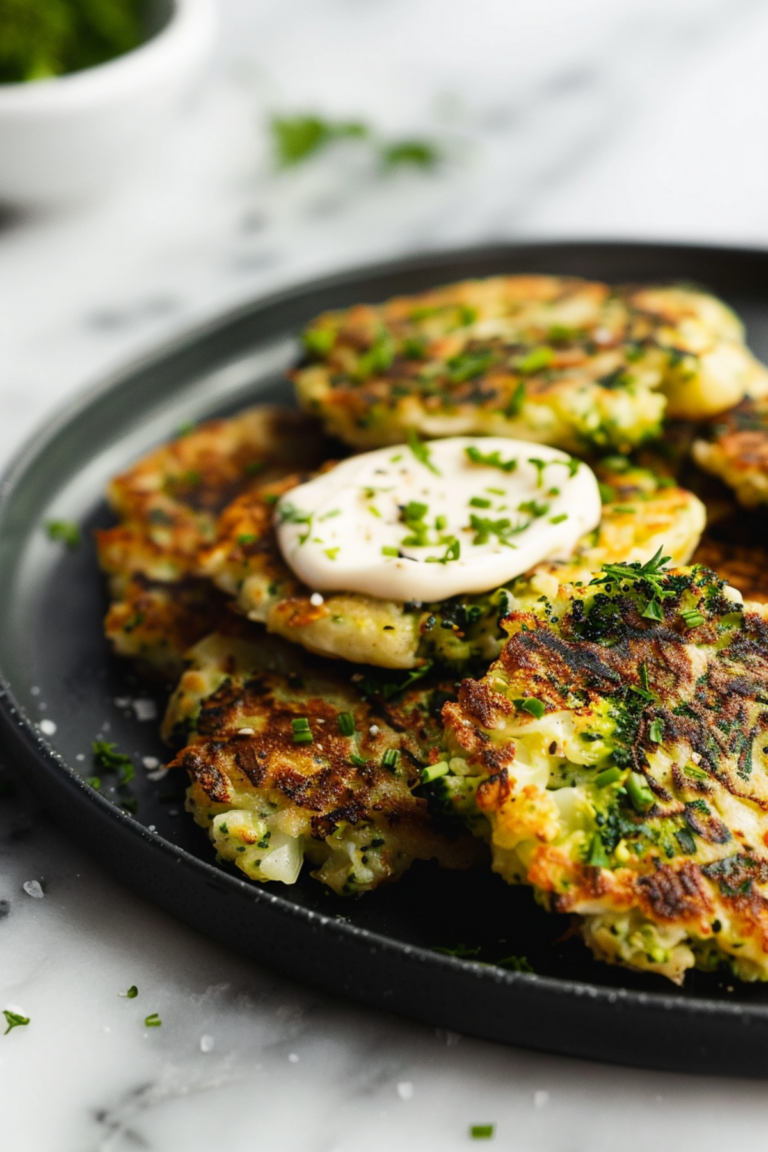 Keto Broccoli Fritters with Spicy Aioli_001
