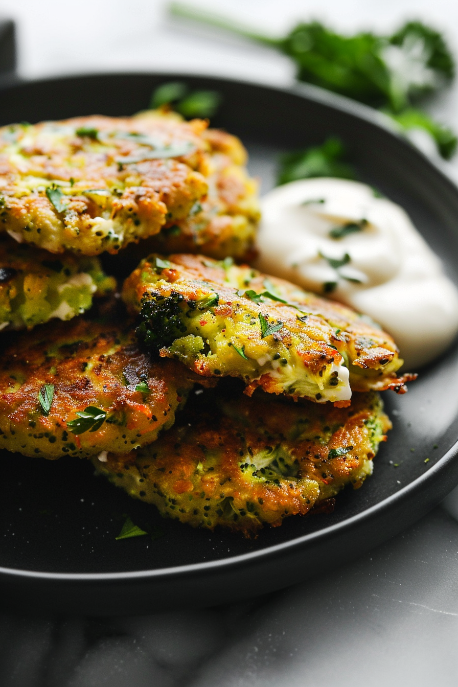 Keto Broccoli Fritters Cooking