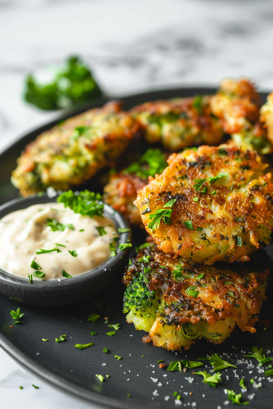 Preparing Keto Broccoli Fritters