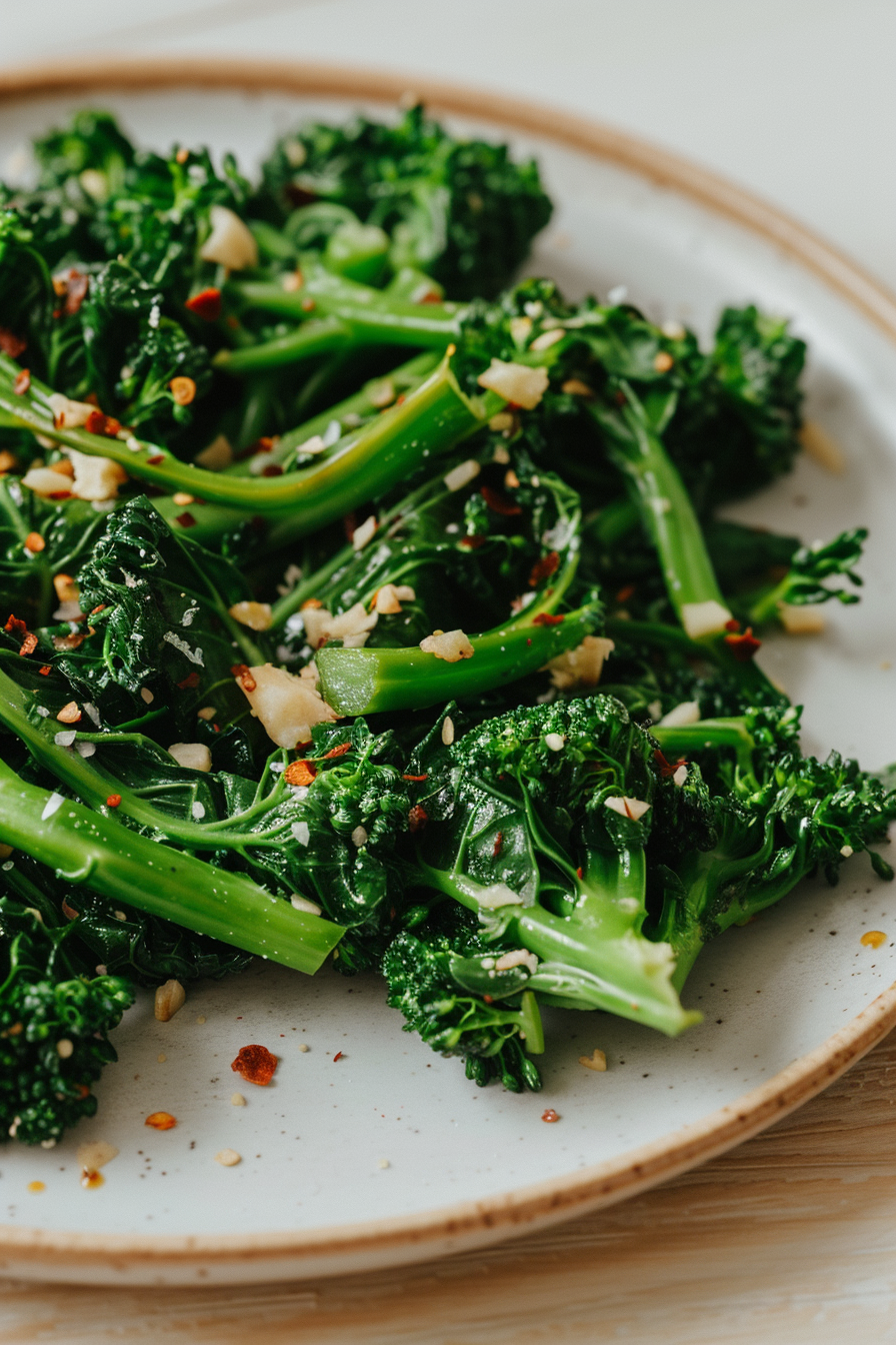 Keto Broccoli Rabe Served