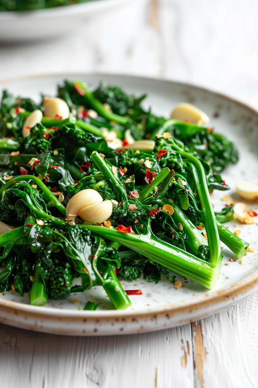 Preparing Keto Broccoli Rabe